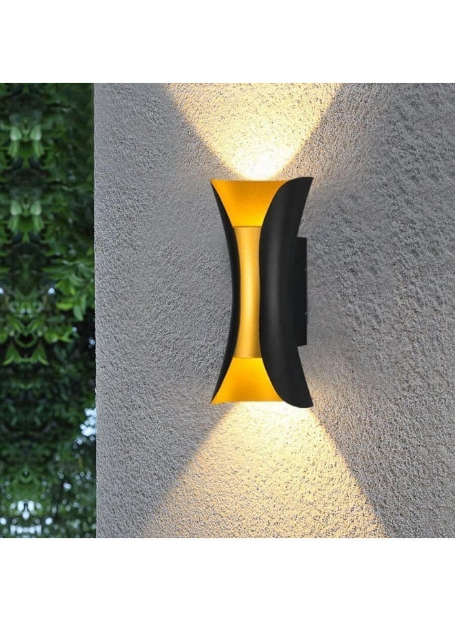 10W LED Outdoor Wall Light Up & Down, IP65 Waterproof Modern Aluminium Wall Lamp, Decorative Exterior Garden Light for Home, Villa, Balcony, Patio, Porch & Boundary Wall, Warm White - Image 1